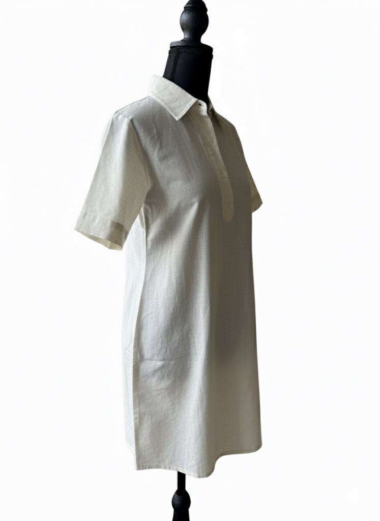 Cotton-Linen A-Line Shirt Dress