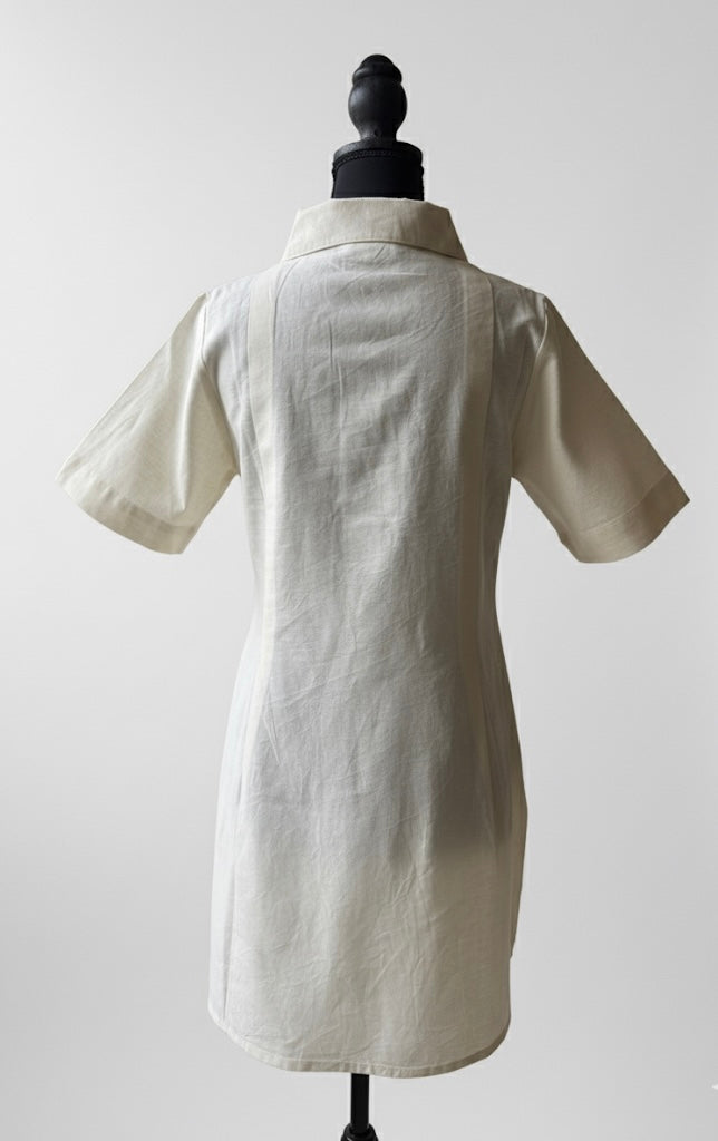 Cotton-Linen A-Line Shirt Dress
